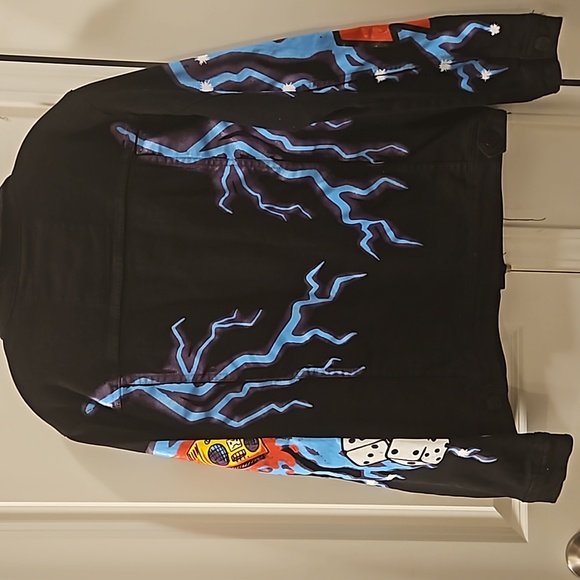 🆕 Reason Premium Denim Men's Medium Graffiti art jacket - Picture 3 of 7